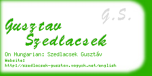 gusztav szedlacsek business card
